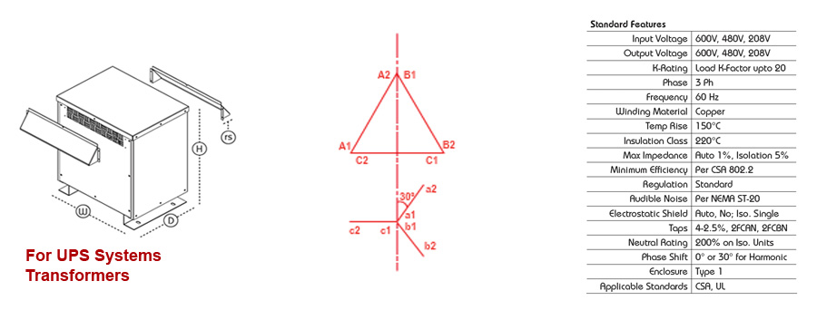 For UPS Systems Transformers